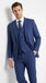 Men’s Cobalt Blue 3 Piece Suit – Indigo Light Blue Pinstripe Formal Suit with Vest for Wedding, Business Modern Fit Two buttons