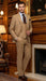 Men's Tan Three-Piece Suit with Vest – Classic Tailored Fit  in camel khaki Bronze color By Rossiman