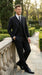 Tiglio Mens Black 3 Piece Suit – Single Button Classic Fit Pleated Wide Leg Pants Formal Business Church Suit - 100% Wool