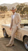 Mens Beige Tan Khaki CowboyTuxedo Suit – Western Formal Three Piece Suit with Jacket Vest and Pants