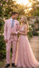 Men’s Blush Pink and Gold Three-Piece Suit – Tailored Fit Formal Wedding, Vested Suit By Rossiman