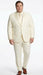Men’s Ivory Tuxedo Suit with Satin Notch Lapel – Formal Wedding and Evening Wear Suit in Cream Off White Color