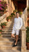 Men’s White Summer Suit with Shorts, 2 Piece Linen Style Wedding Beach Short Suit Set double breasted style