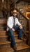 Men’s White Western Blazer with Black Trim – Classic Cowboy Style