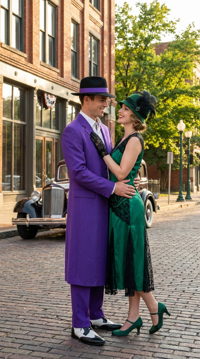 Purple Zoot Suit for Men | Classic Mafia & Gangster Style Long Coat Suit | Vintage 1920s–1940s Formal Outfit