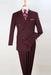 Apollo King Designer Brand Mens Classic Double Breasted Luxury Wool Feel Suit in Burgundy