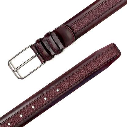 Mezlan Leather & Deerskin Belt - Luxury Italian Crafted