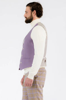 Modern Slim Fit Mens Suit – 2 Button Notch Lapel with U-Shaped Double Breasted Vest