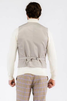 Modern Slim Fit Mens Suit – 2 Button Notch Lapel with U-Shaped Double Breasted Vest