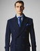 "Men's Navy Wool Peacoat – Double Breasted 3/4 Length Overcoat"