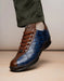 Marco Di Milano Saulo Men's Shoes Blue & Brown Exotic Ostich / Alligator Casual Sneakers