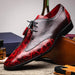 Marco Di Milano Anzio Exotic Alligator & Calfskin Leather Burgundy & Black Oxfords