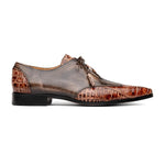 Marco Di Milano Anzio Exotic Alligator & Calfskin Leather Orix Brown Derby
