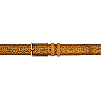 Mezlan Laser-Print Calfskin Belt - Luxury Italian Leather Belt