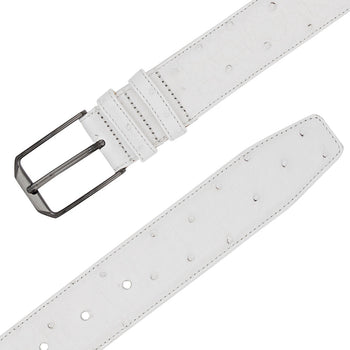 Mezlan Ostrich Leather Belt - Luxurious Italian Craftsmanship
