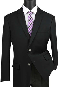Mens Black Blazer - Mens Classic Fit 2 Button Dress Blazer Sport Jacket in Black