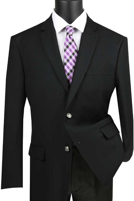 Mens Black Blazer - Mens Classic Fit 2 Button Dress Blazer Sport Jacket in Black