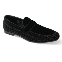 Vincent Velvet Rhinestone Slip-On Smoking Loafers by After Midnight