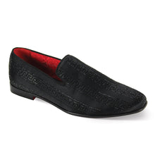 Vito Velvet Rhinestone Slip-On Smoking Loafers by After Midnight