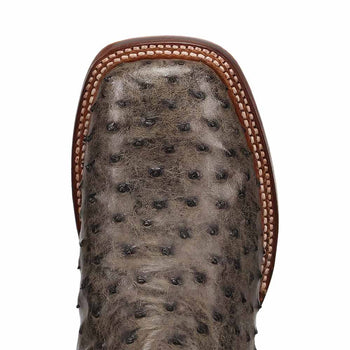 Dan Post Men’s Alamosa Grey/Black Full Quill Ostrich Boots - Image 9