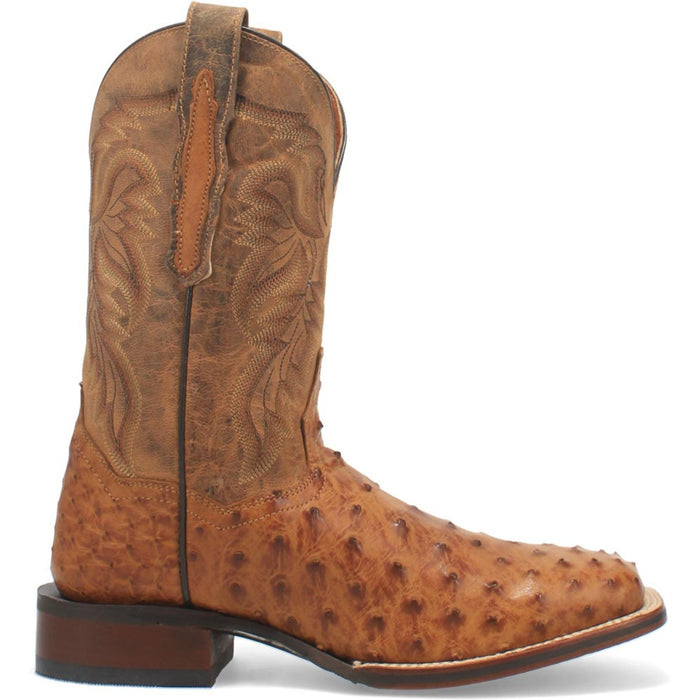 Dan Post Men’s Alamosa Tan Genuine Ostrich 11 Broad Square Toe Cowboy Certified Boot