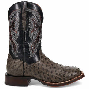 Dan Post Men’s Alamosa Grey/Black Full Quill Ostrich Boots - Image 8