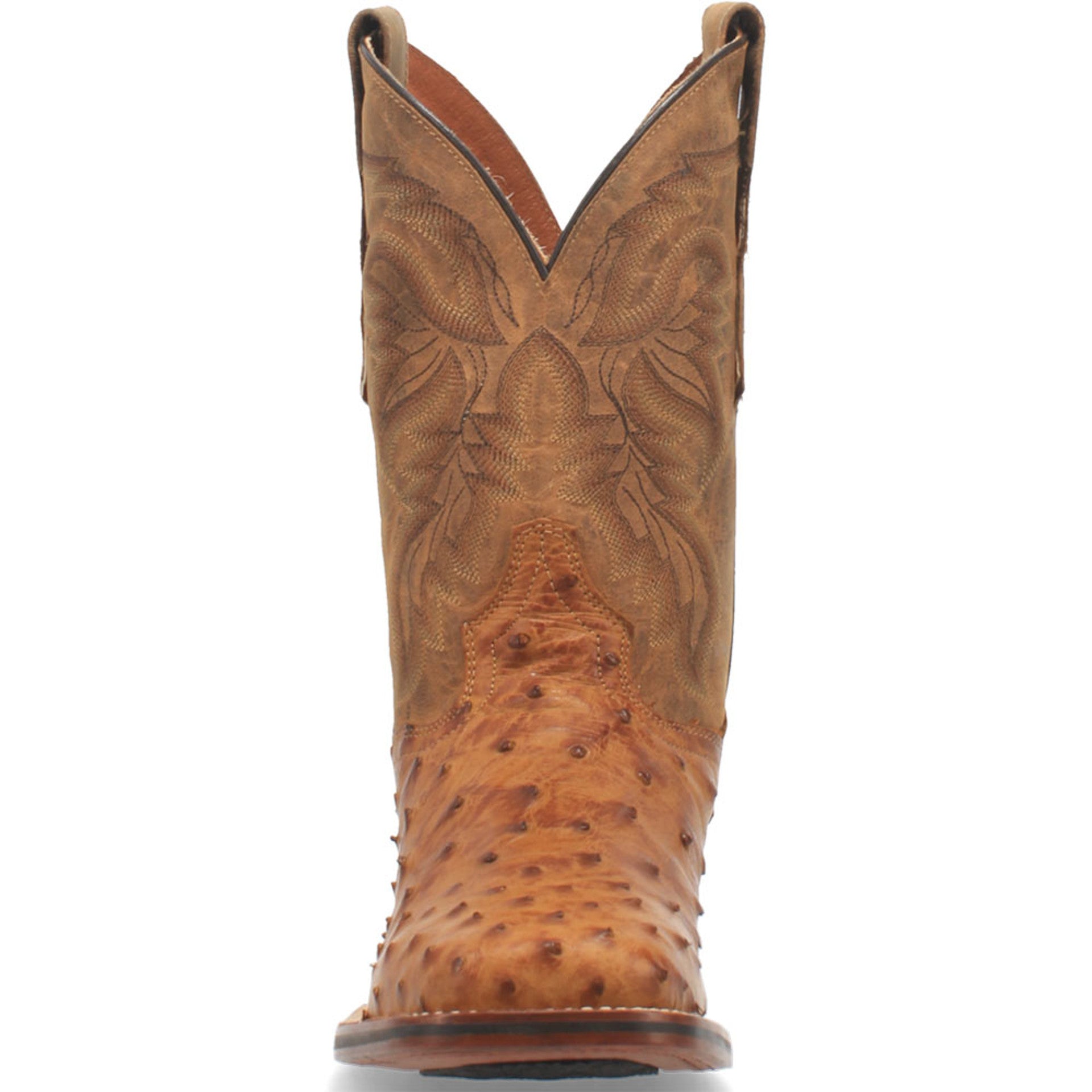 Dan Post Men’s Alamosa Tan Genuine Ostrich 11 Broad Square Toe Cowboy Certified Boot - Image 2