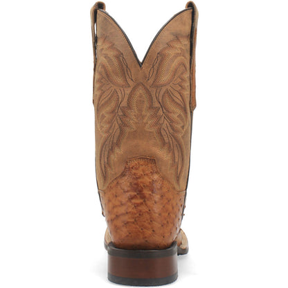 Dan Post Men’s Alamosa Tan Genuine Ostrich 11 Broad Square Toe Cowboy Certified Boot - Image 4