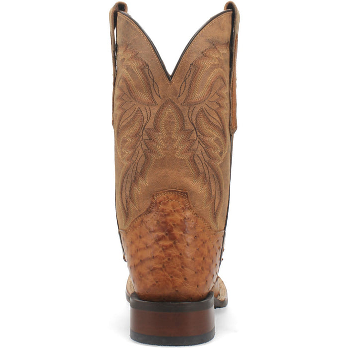 Dan Post Men’s Alamosa Tan Genuine Ostrich 11 Broad Square Toe Cowboy Certified Boot