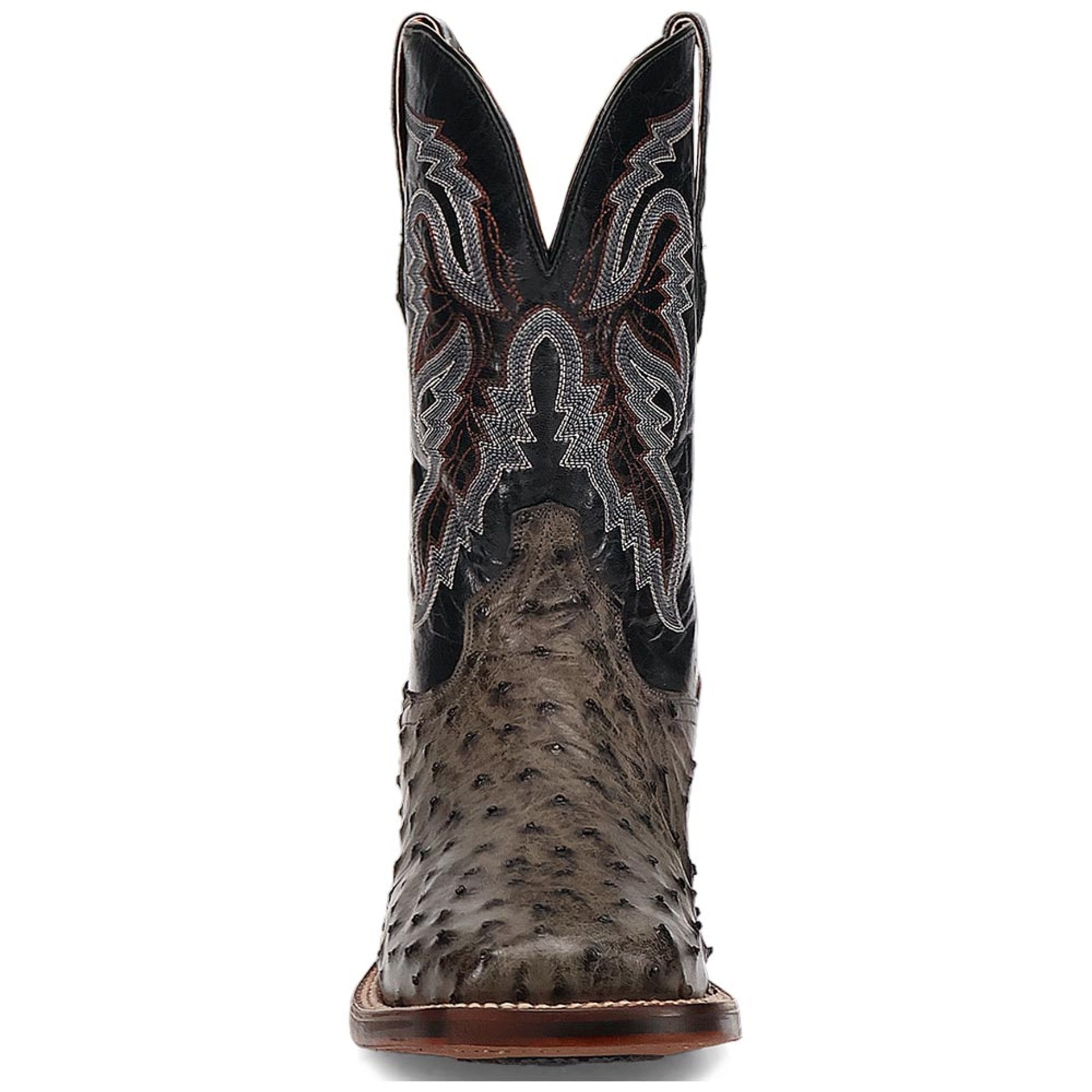 Dan Post Men’s Alamosa Grey/Black Full Quill Ostrich Boots - Image 7