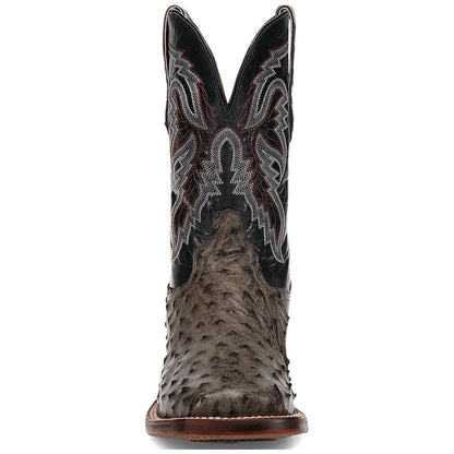 Dan Post Men’s Alamosa Grey/Black Full Quill Ostrich Boots - Image 7