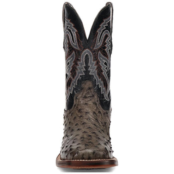 Dan Post Men’s Alamosa Grey/Black Full Quill Ostrich Boots - Image 7