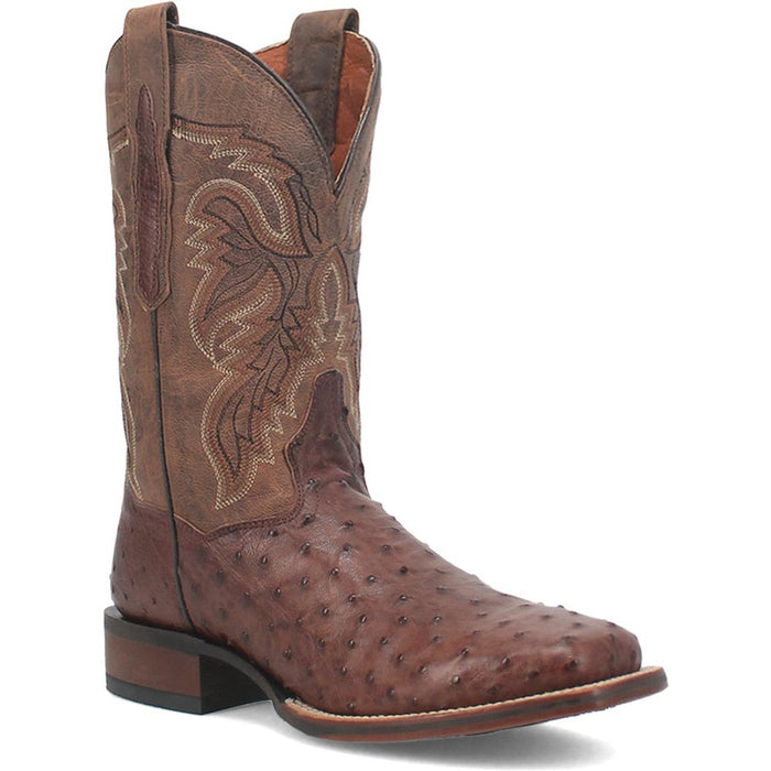 Dan Post Mens Alamosa Brown Genuine Ostrich 11 Square Toe Cowboy Certified Boot