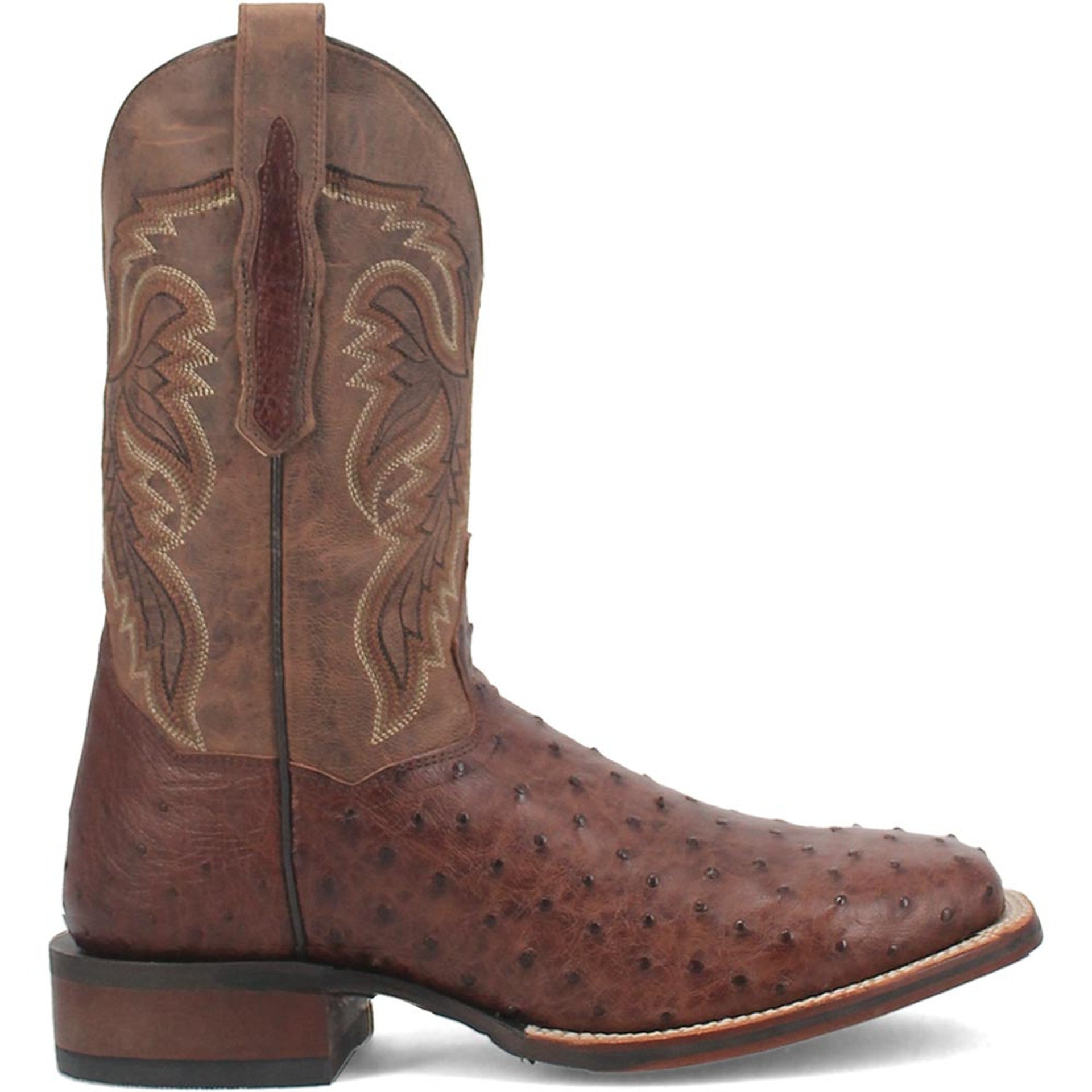 Dan Post Mens Alamosa Brown Genuine Ostrich 11 Square Toe Cowboy Certified Boot - Image 2