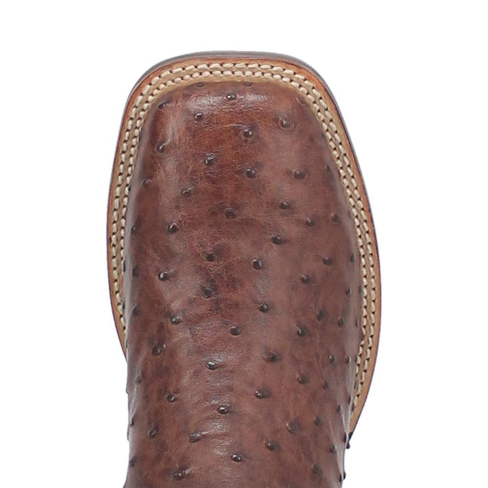 Dan Post Mens Alamosa Brown Genuine Ostrich 11 Square Toe Cowboy Certified Boot
