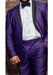 Men's Purple Two Button  Peak Lapel Velvet Jacket
