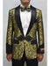 Alberto Nardoni Brand Men's Gold & Black Men's Prom Blazer Fashion Sport Coat Matching Bowti