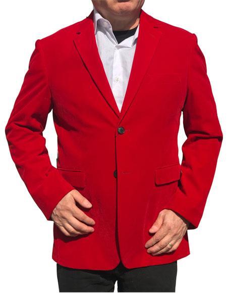 Alberto Nardoni Brand Red Velvet ~ velour Men's blazer Jacket Cheap Priced For Men ~ Sport Coat Jacket