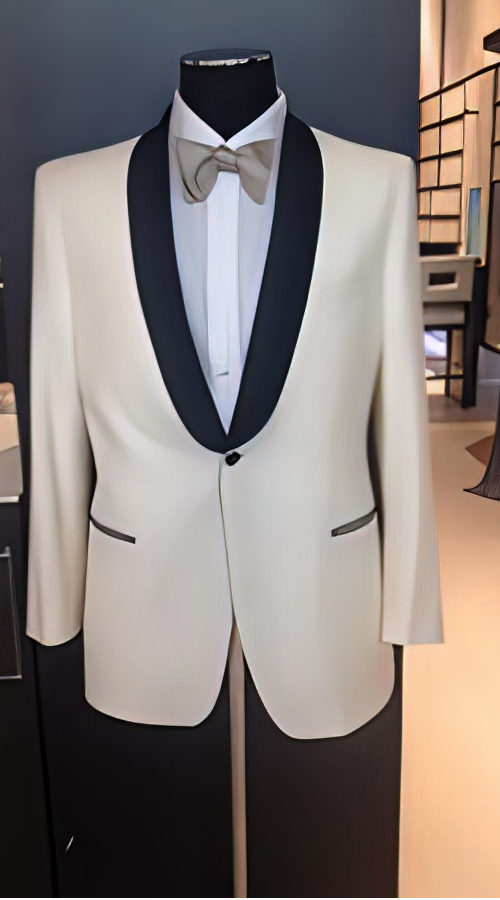 Alberto Nardoni Brand Men'S Dress Formal Ivory ~ Cream ~ Off White Dinner Jacket ~ Fashion Tuxedo For Men ~ Blazer ~ Sport Coat Black Lapel - Image 8