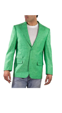 Alberto Nardoni Brand Men'S One Ticket Pocket Green Thread & Stitch 100% Linen Blazer