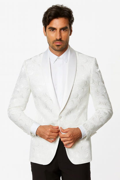Alberto Nardoni Brand White Paisley Shawl Collar Tuxedo Dinner Jacket & Men'S Blazer Sport Jacket - Image 7