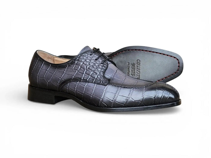 Carrucci Allen II Derby: Embossed Split Toe Leather Shoe