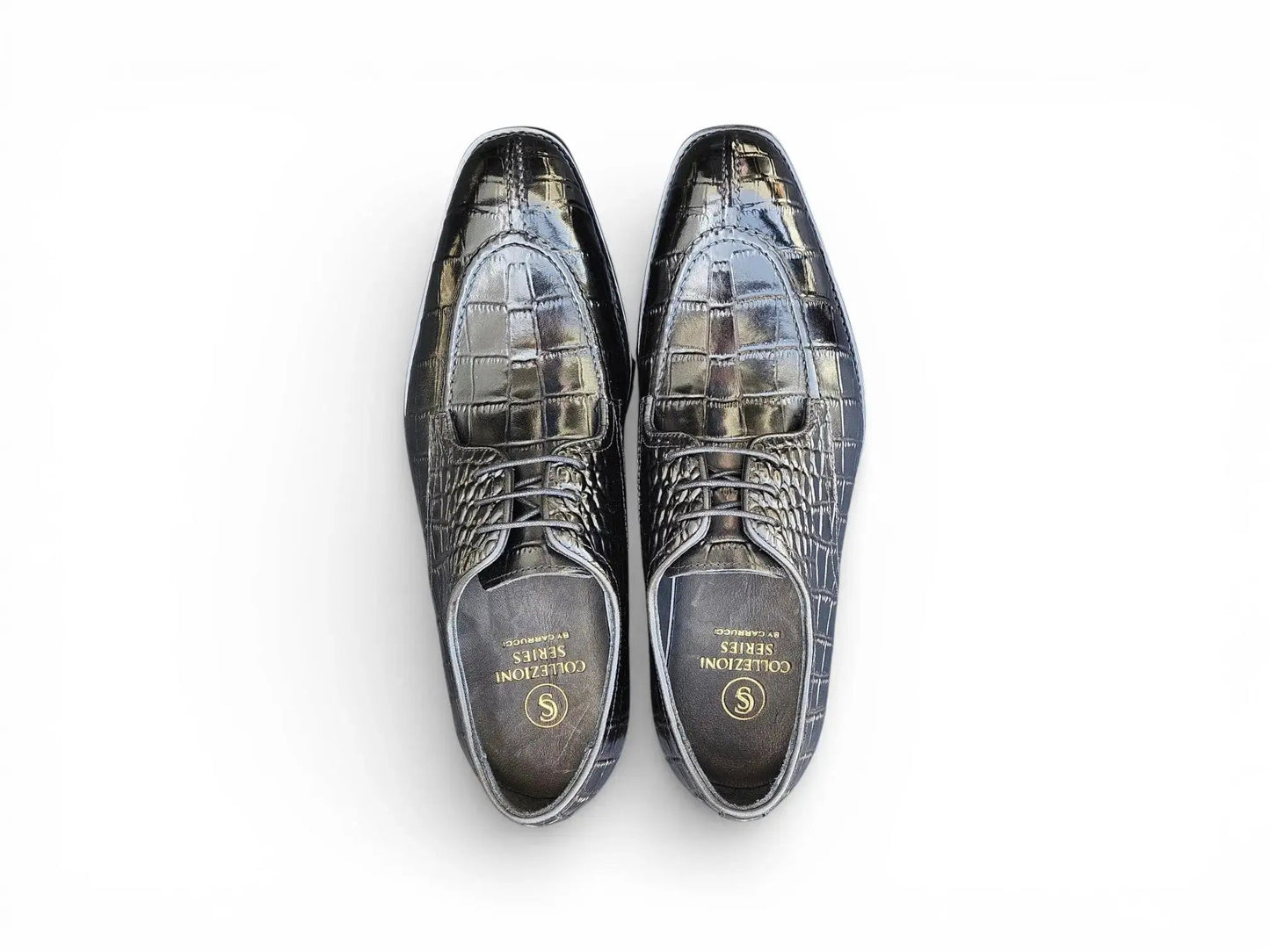 Carrucci Allen II Derby: Embossed Split Toe Leather Shoe