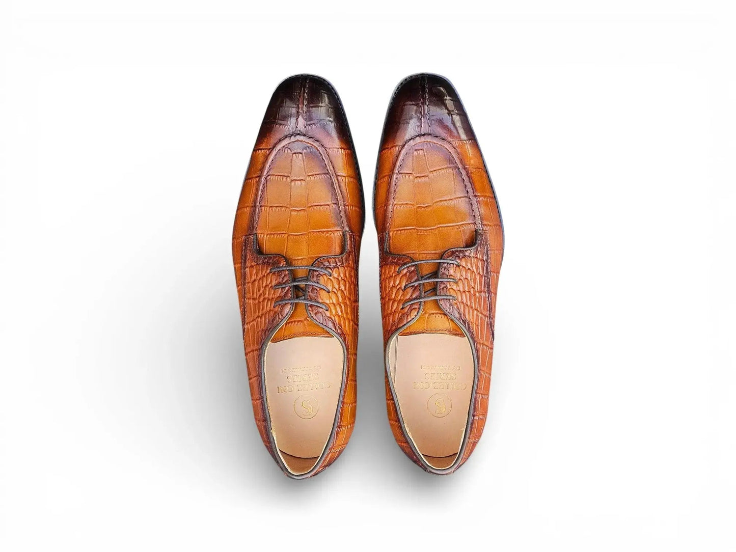 Carrucci Allen II Derby: Embossed Split Toe Leather Shoe