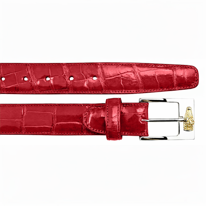 Belvedere Alligator Belt in Antique Red Luxury Shoe
