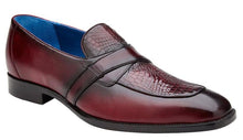 Belvedere Mens Alligator Dress Shoes Burgundy Slip On Tornado