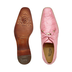 Belvedere Men's Alligator Oxford Shoes Pink Lago