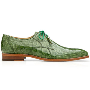 Belvedere Men's Alligator Oxford Shoes Pistacchio Green Lago - Image 2