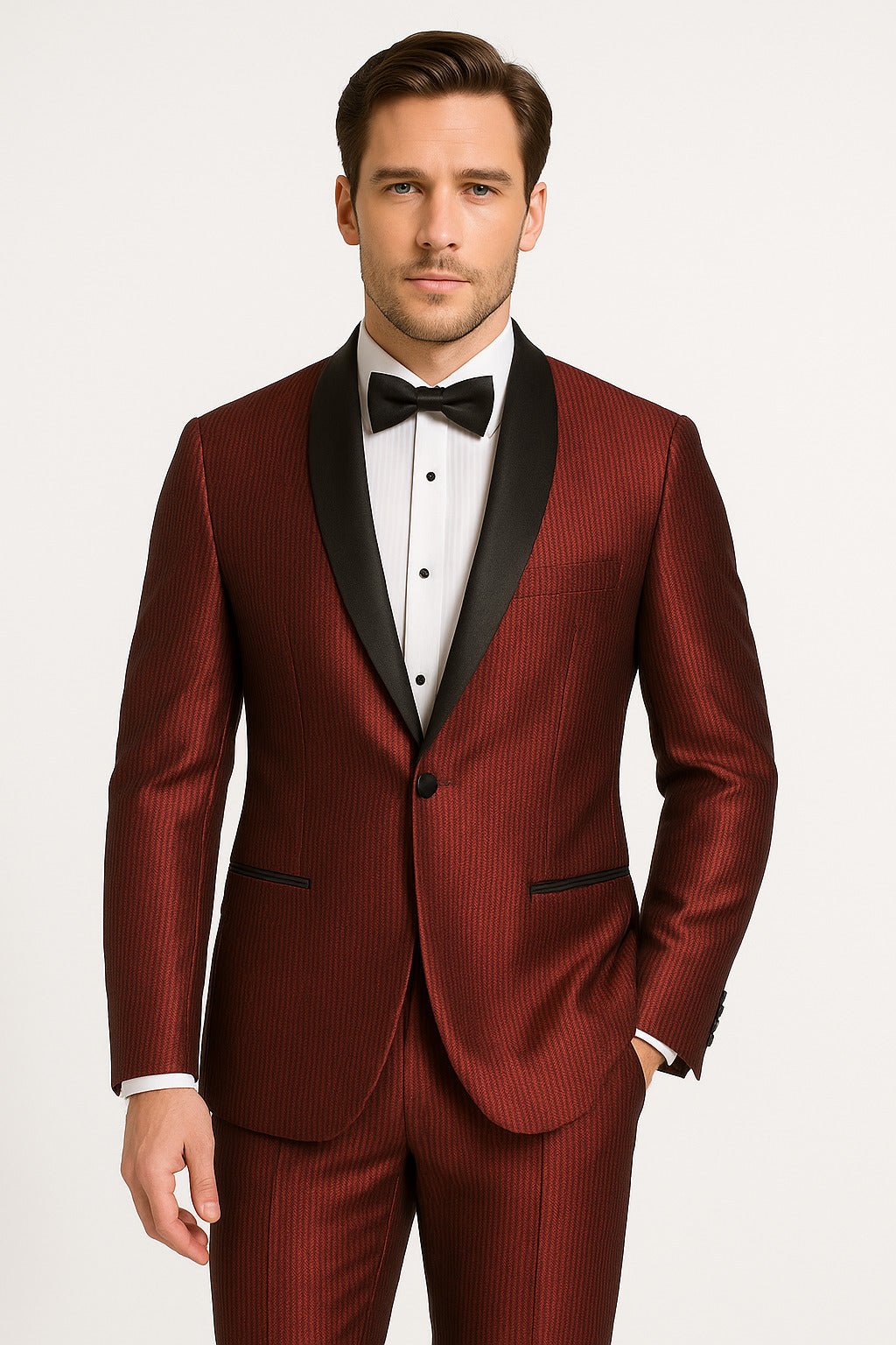 Burgundy Tuxedo Wedding