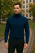 Men's Navy Blue Classic Turtleneck Sweater – Lightweight Knit Pullover